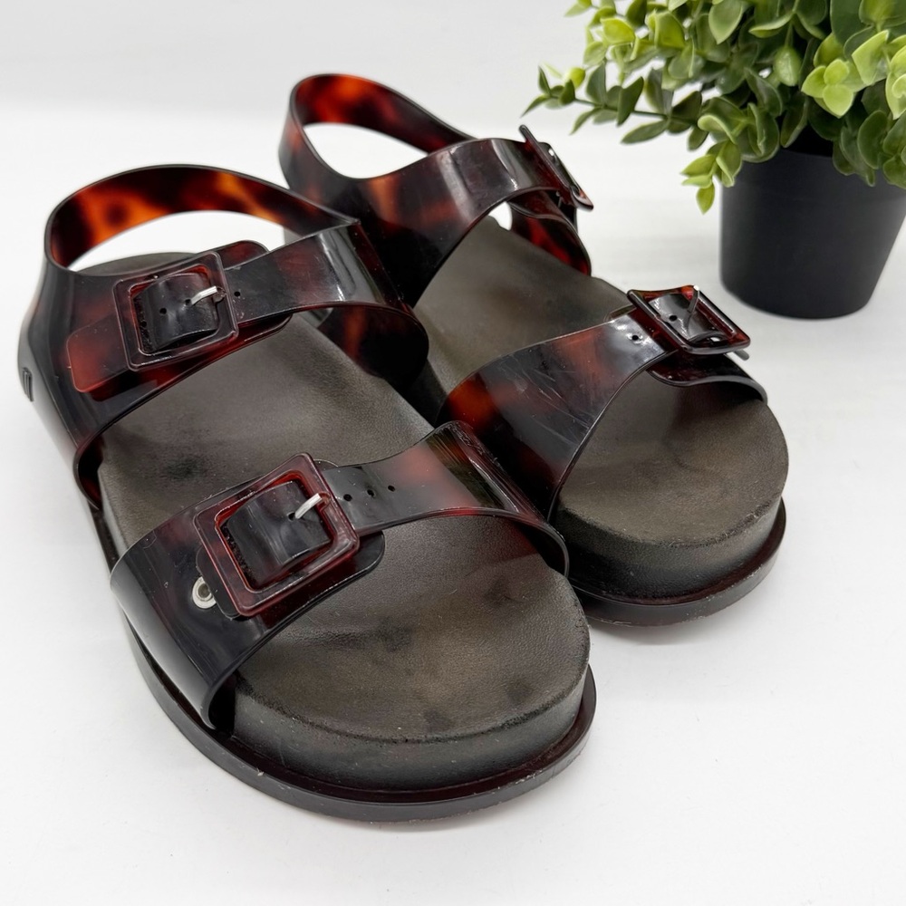 Melissa Wide Platform Tortoise Shell Strap Jelly … - image 2